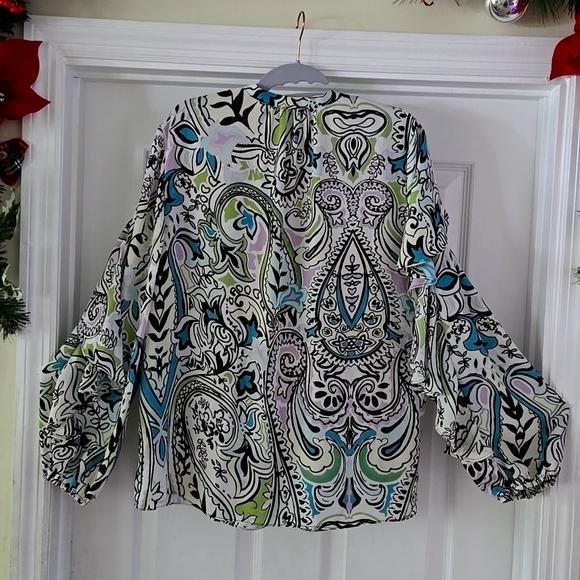 Chico Black Label Ruffled Blouse Sz M - Picture 4 of 4